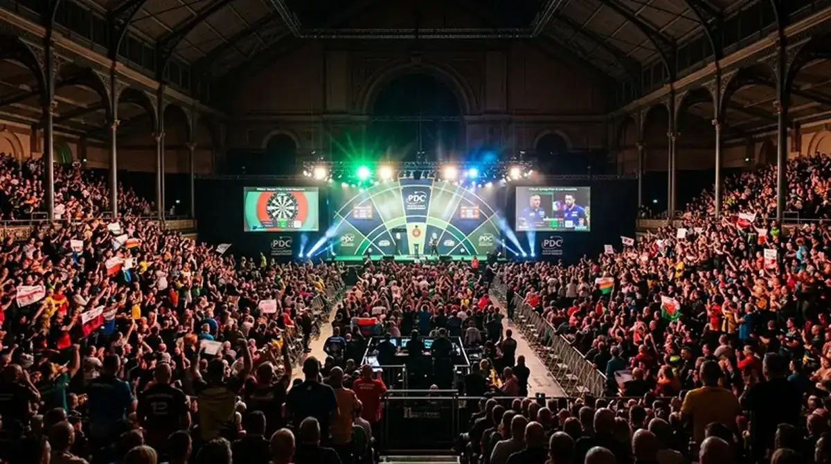 Finalbühne im Alexandra Palace bei der Darts WM