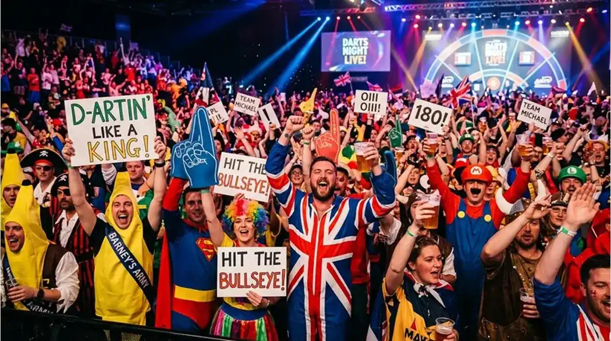 Begeisterte Zuschauer im Ally Pally nach einem 9-Darter