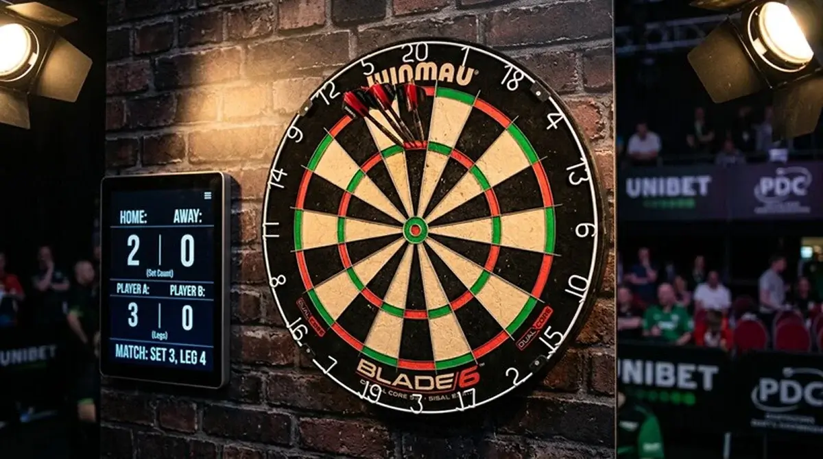 Dartboard mit Set-Vorsprung-Darstellung für Handicap-Wetten