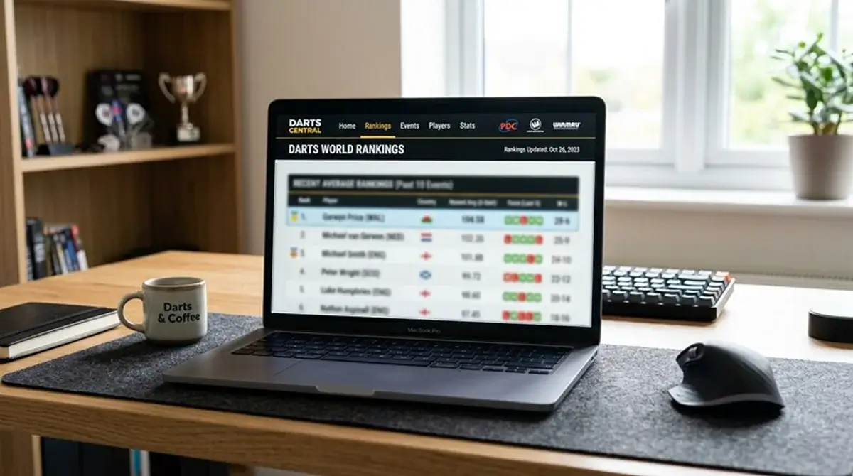 Average-basiertes Ranking der Top-Darts-Spieler