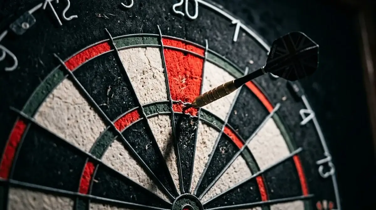 Dartboard-Nahaufnahme beim Favoritencheck zur WM