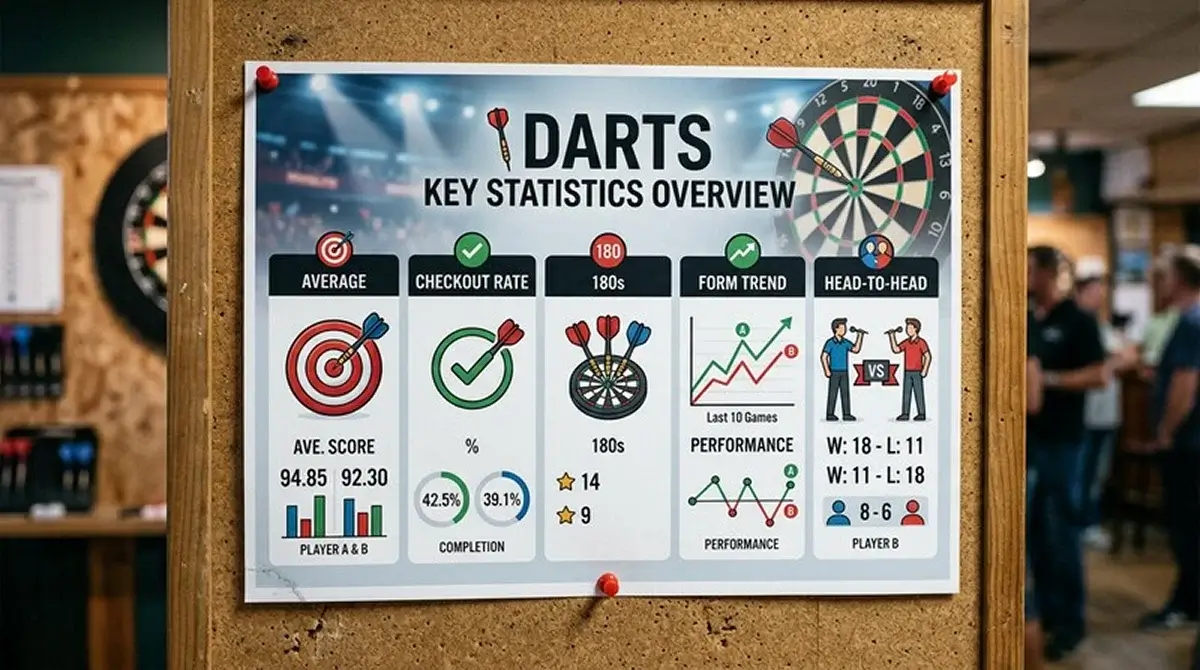 Übersicht der wichtigsten Darts-Kennzahlen für Wettanalyse