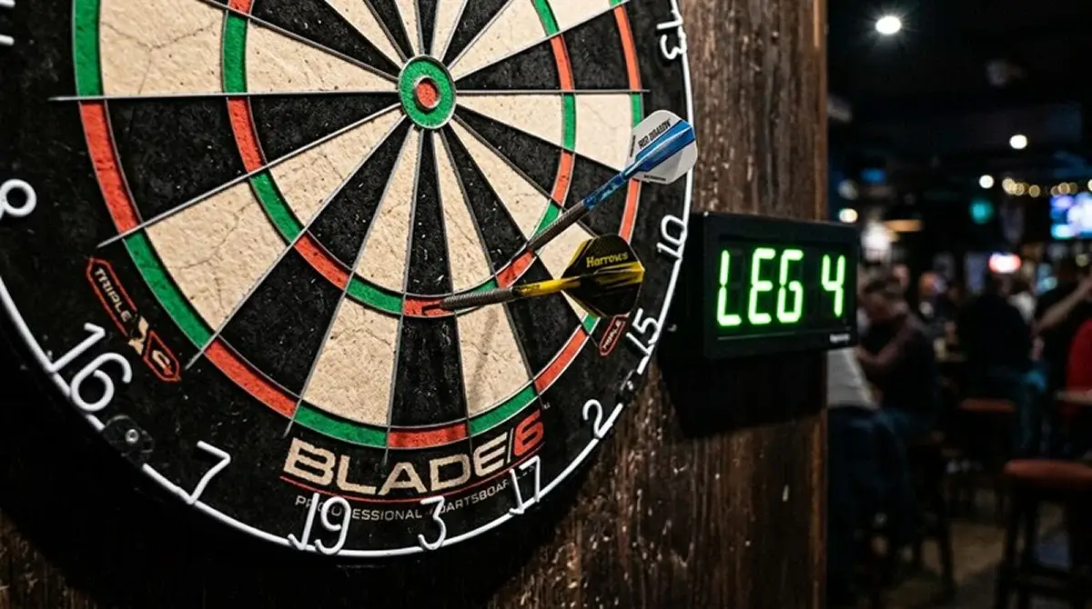 Legs-Anzeige bei einem Darts-Match für Over/Under-Wetten