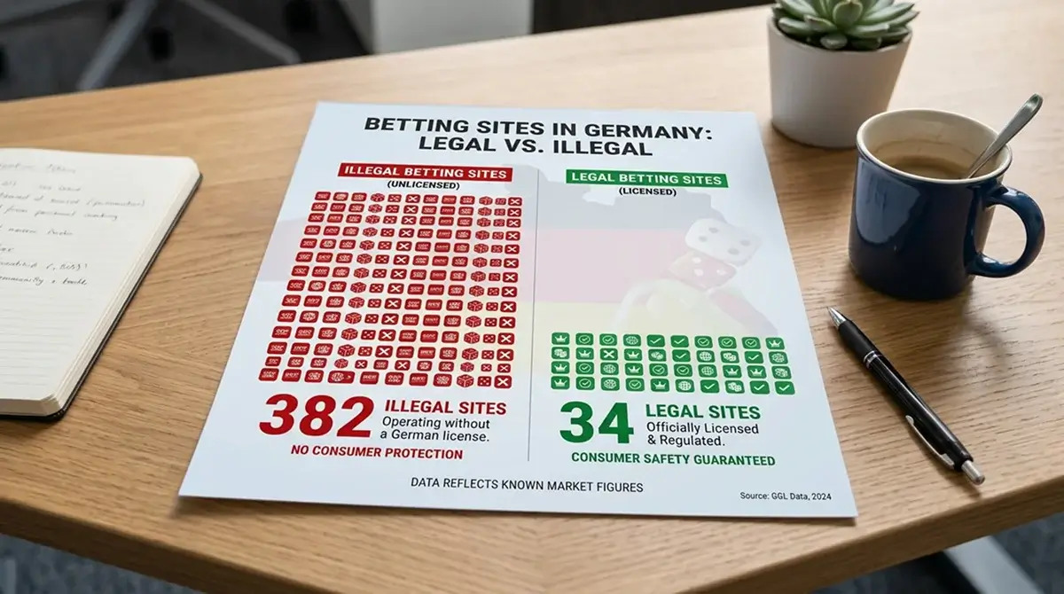 Statistik illegaler Wettseiten gegenüber legalen Anbietern