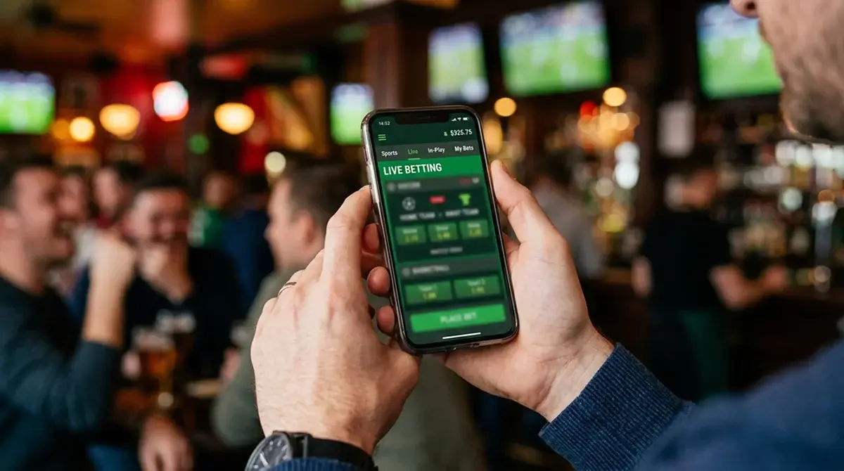 Sportwetten-App auf einem Smartphone mit Darts-Märkten