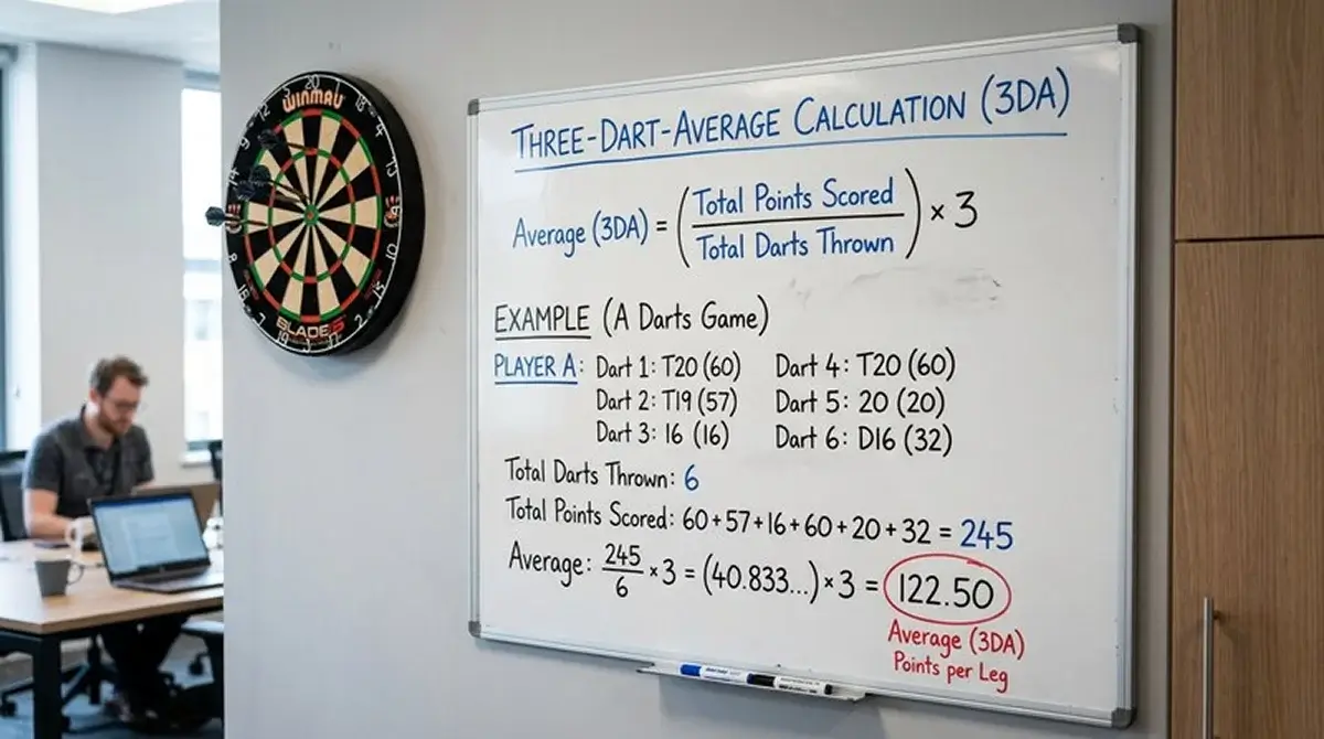 Berechnung des Three-Dart-Average bei Darts-Matches